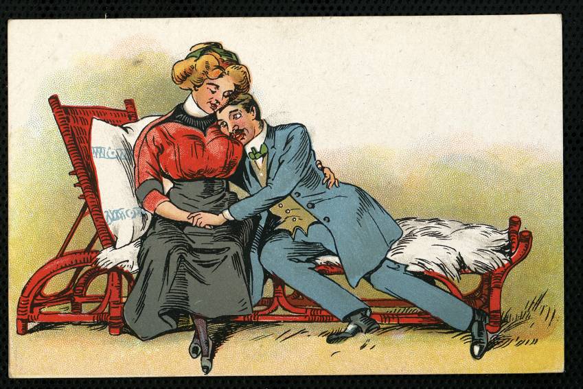 Pareja en una chaise-longe
