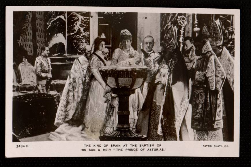 The King of Spain at the baptism of his son & heir the Prince of Asturias
