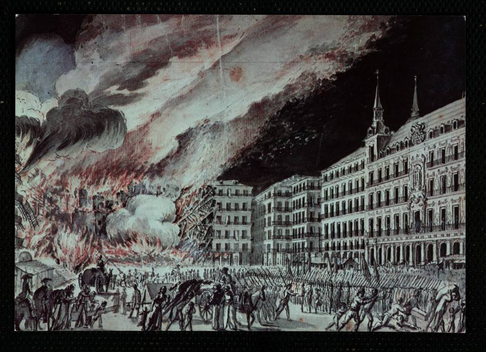 Incendio en la Plaza Mayor.