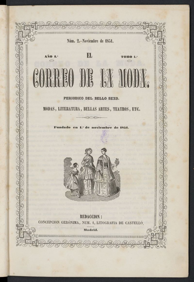 El Correo de la Moda: peridico del bello sexo de noviembre de 1851, n 2