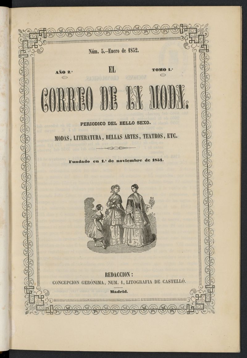 El Correo de la Moda: peridico del bello sexo de enero de 1852, n 5