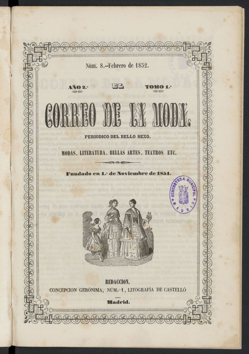 El Correo de la Moda: peridico del bello sexo de febrero de 1852, n 8
