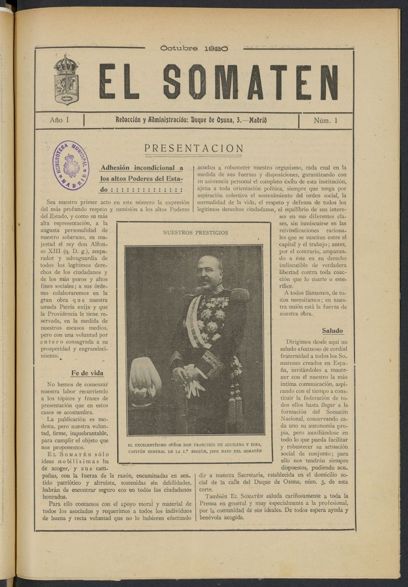 El somatn de octubre de 1920