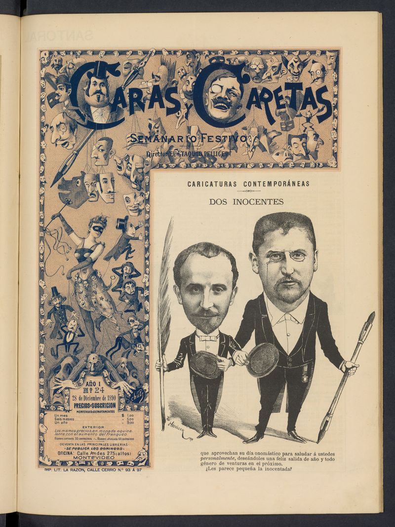 Caras y Caretas: semanario festivo del 28 de diciembre de 1890