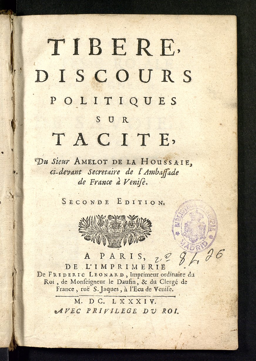 Tibere : discours politiques sur Tacite