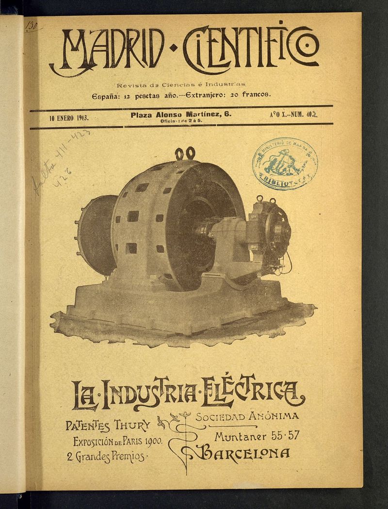 Madrid Cientfico: revista de Ciencias del 10 de enero de 1903