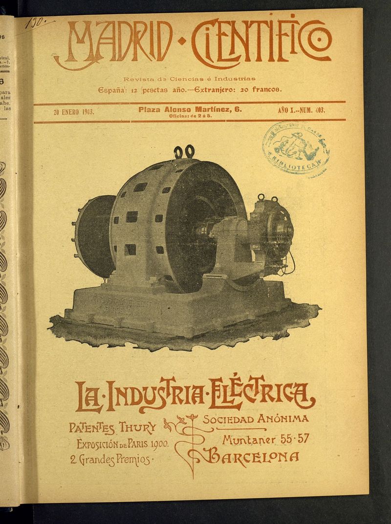 Madrid Cientfico: revista de Ciencias del 20 de enero de 1903