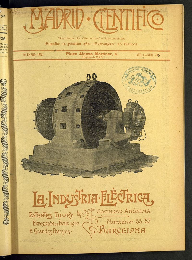Madrid Cientfico: revista de Ciencias del 30 de enero de 1903