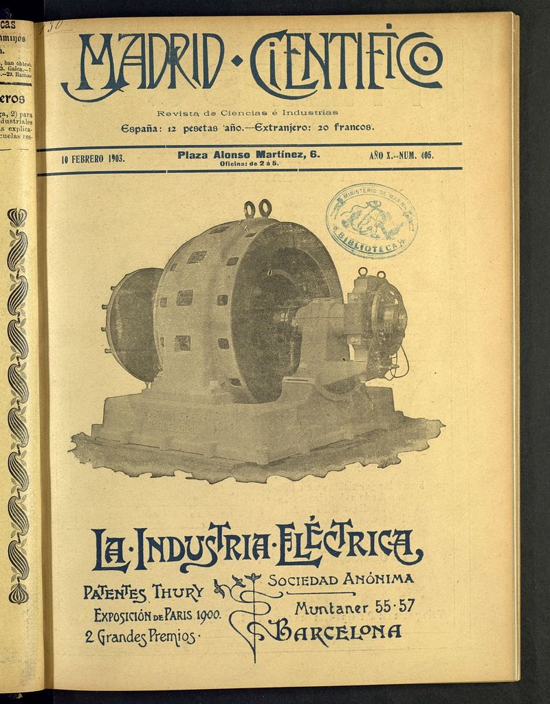 Madrid Cientfico: revista de Ciencias del 10 de febrero de 1903