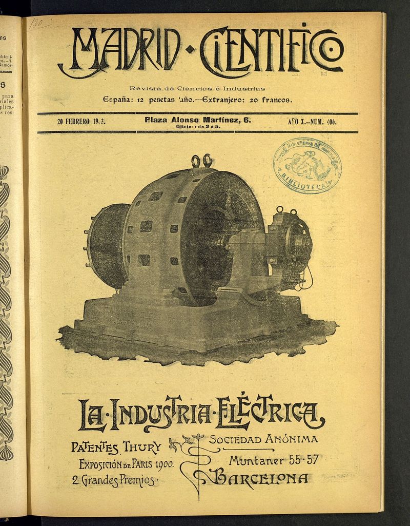 Madrid Cientfico: revista de Ciencias del 20 de febrero de 1903