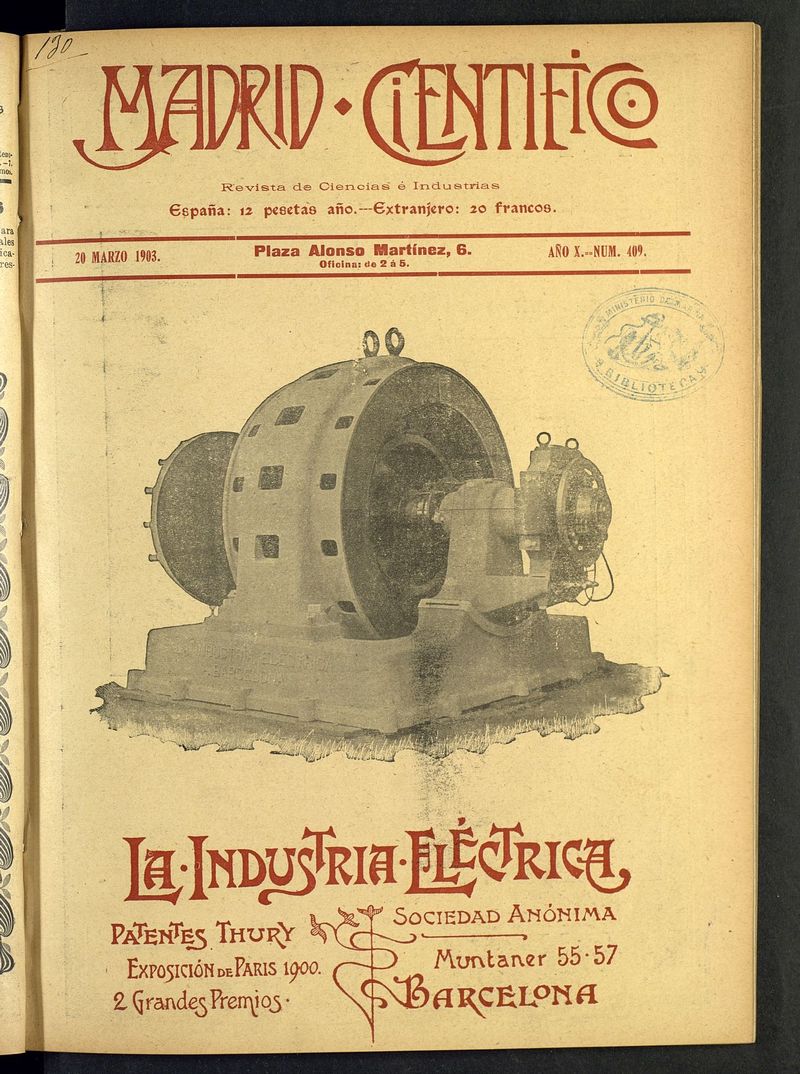 Madrid Cientfico: revista de Ciencias del 20 de marzo de 1903