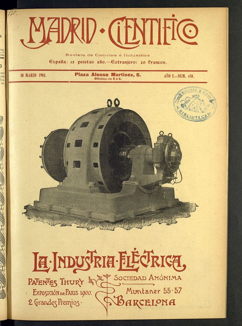 Madrid Cientfico: revista de Ciencias del 30 de marzo de 1903