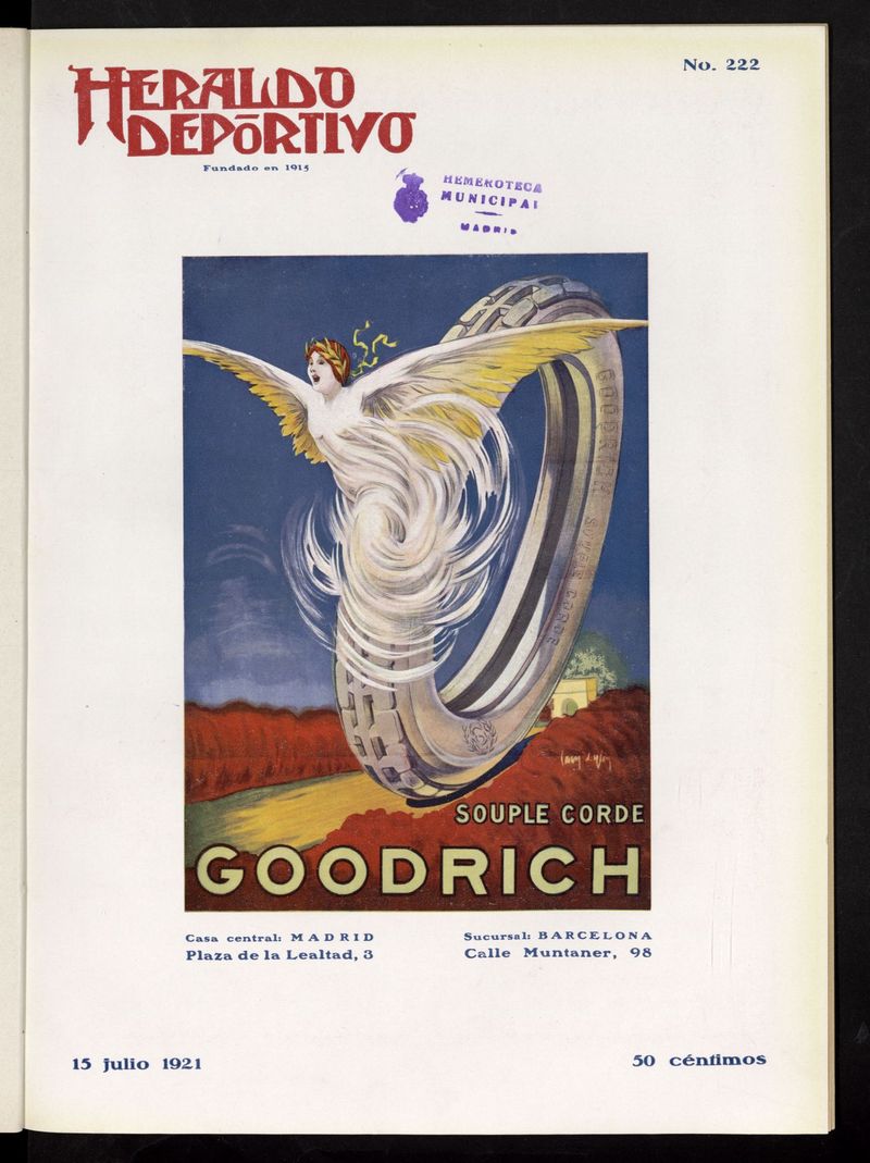 Heraldo Deportivo del 15 de julio de 1921
