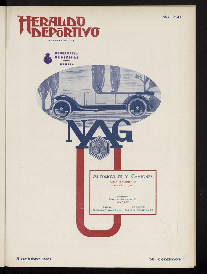Heraldo Deportivo del 5 de octubre de 1921