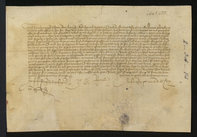 Real Cdula de Juan II prometiendo al Concejo de Madrid no enajenar ninguna ciudad, ni villa perteneciente a la Corona Real