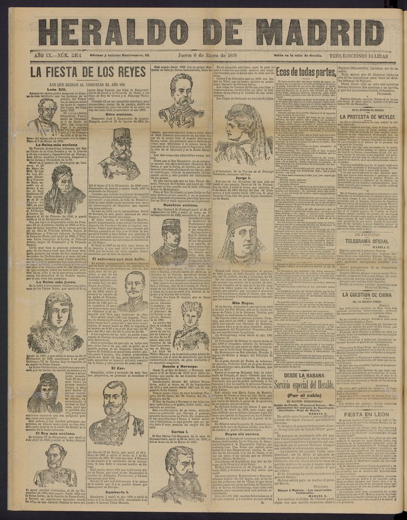 El Heraldo de Madrid: diario independiente del 6 de enero de 1898