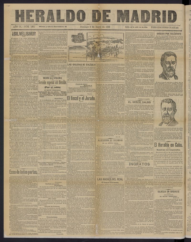 El Heraldo de Madrid: diario independiente del 9 de enero de 1898