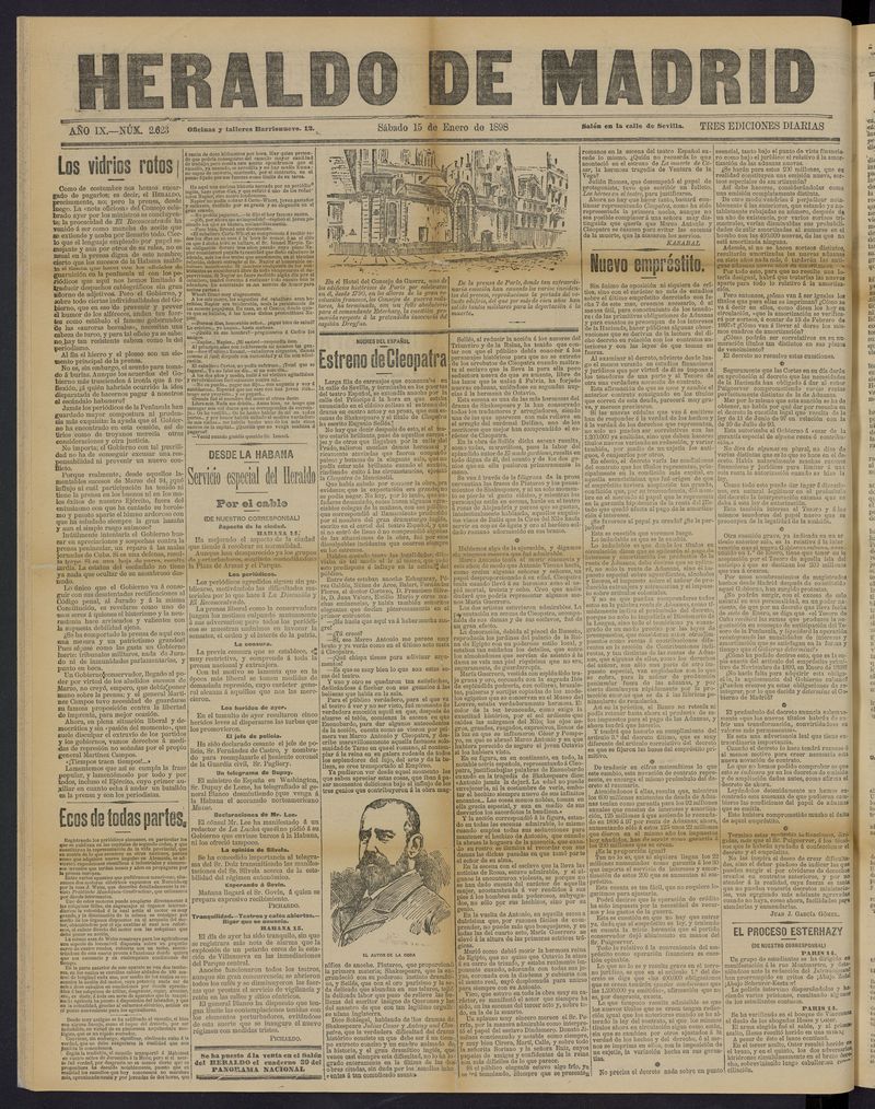 El Heraldo de Madrid: diario independiente del 15 de enero de 1898