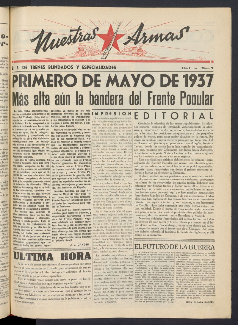 Nuestras Armas del 1 de mayo de 1937