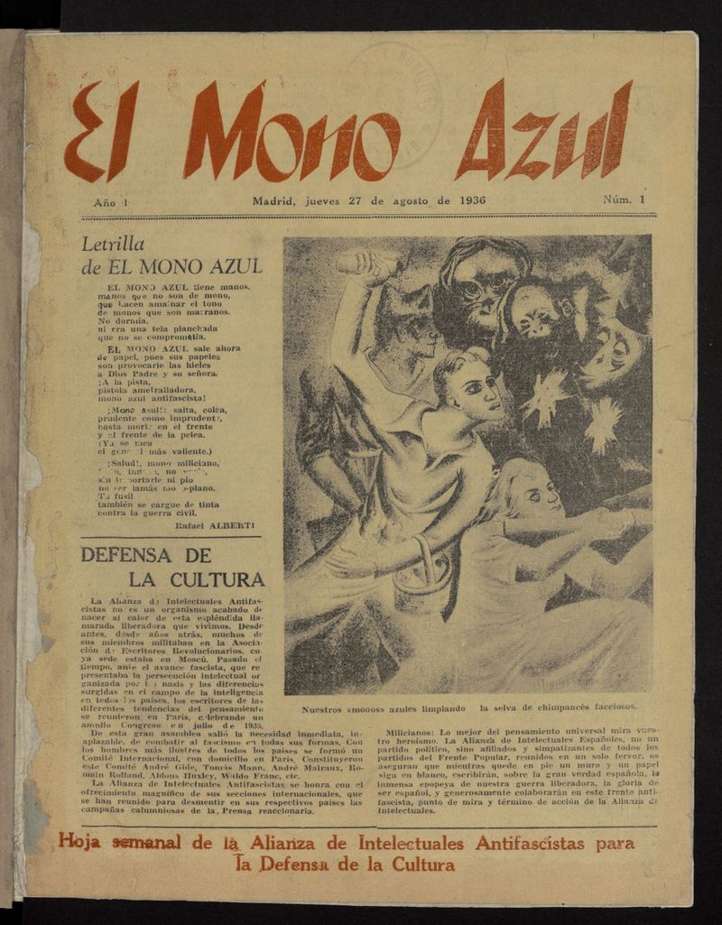 El Mono Azul del 27 de agosto de 1936