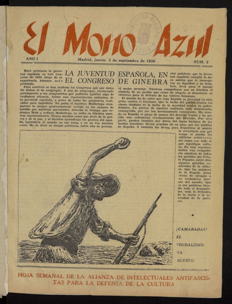 El Mono Azul del 3 de septiembre de 1936