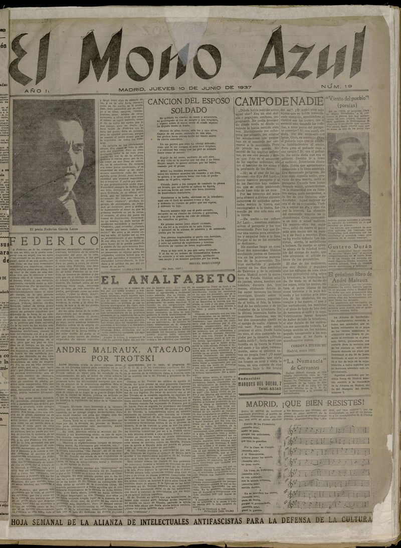 El Mono Azul del 10 de junio de 1937