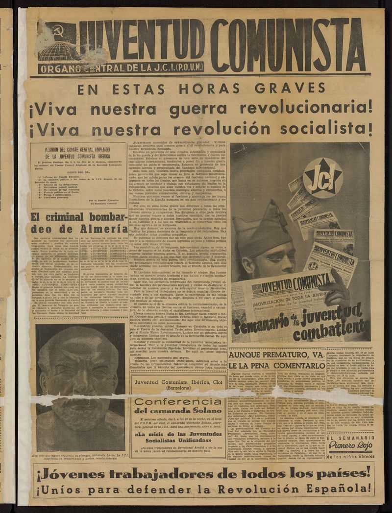 Juventud comunista (Barcelona.1937) del 10 de junio de 1937