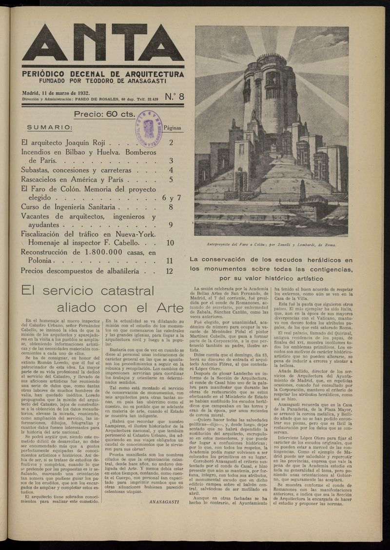 Anta: peridico de arquitectura del 11 de marzo de 1932