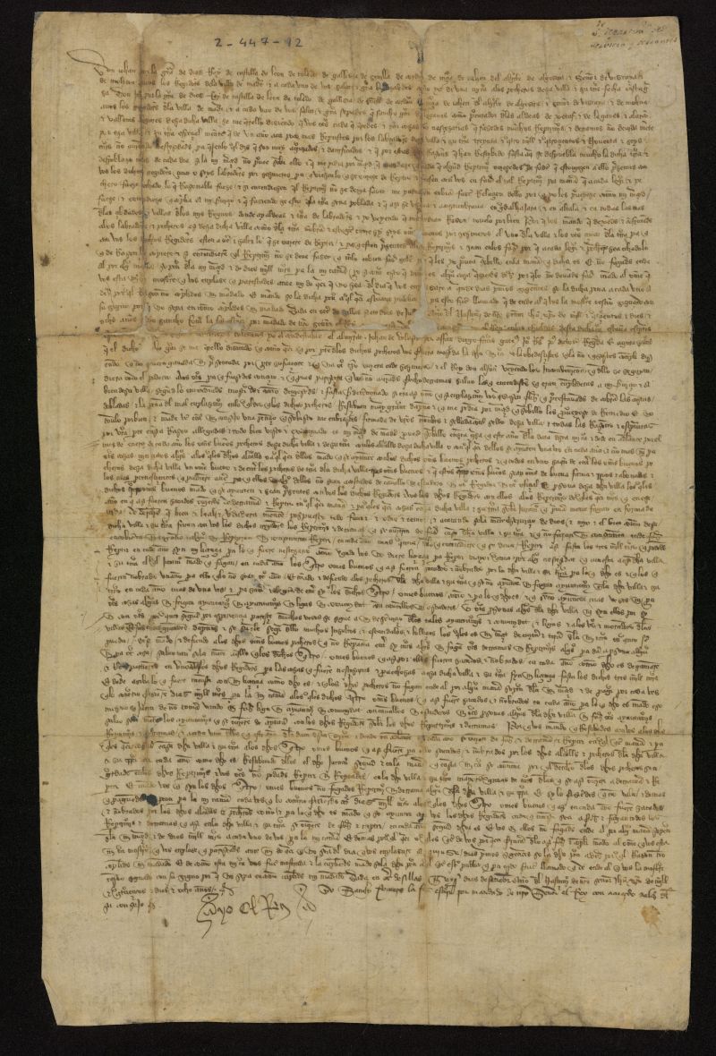 Provisin de Juan II fijando las normas para la eleccin de los sexmeros de la Villa y tierra que haban de intervenir en todas las derramas de maraveds que tuvieren lugar en el futuro