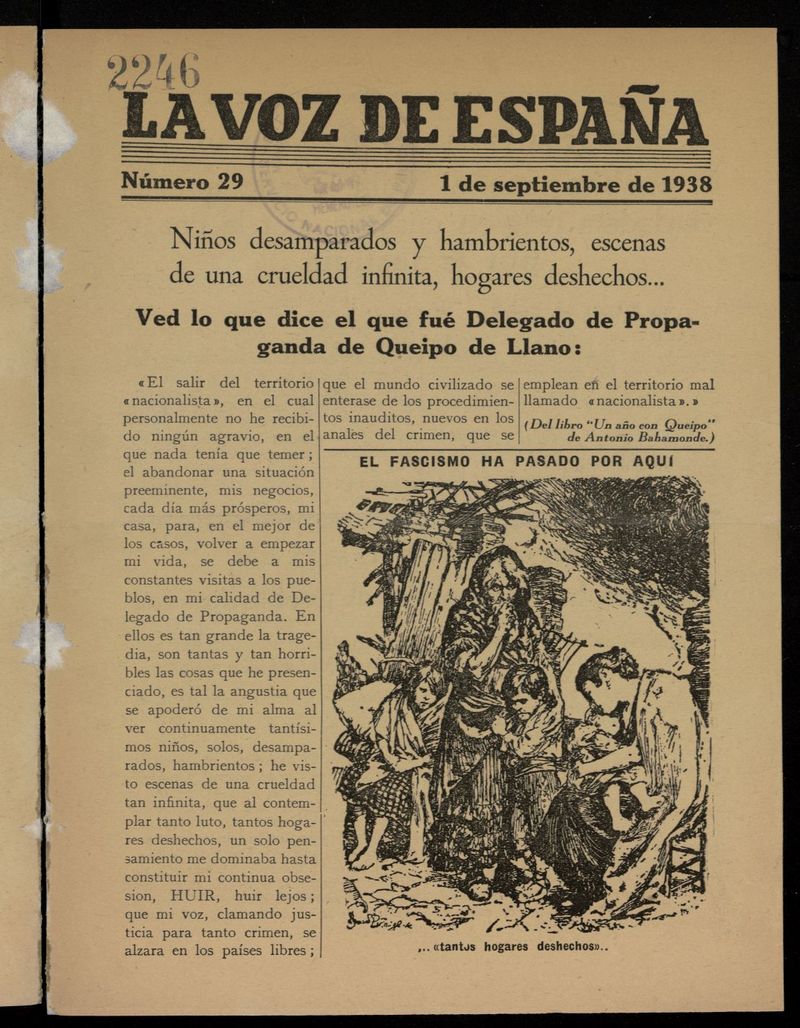 La Voz de Espaa del 1 de septiembre de 1938