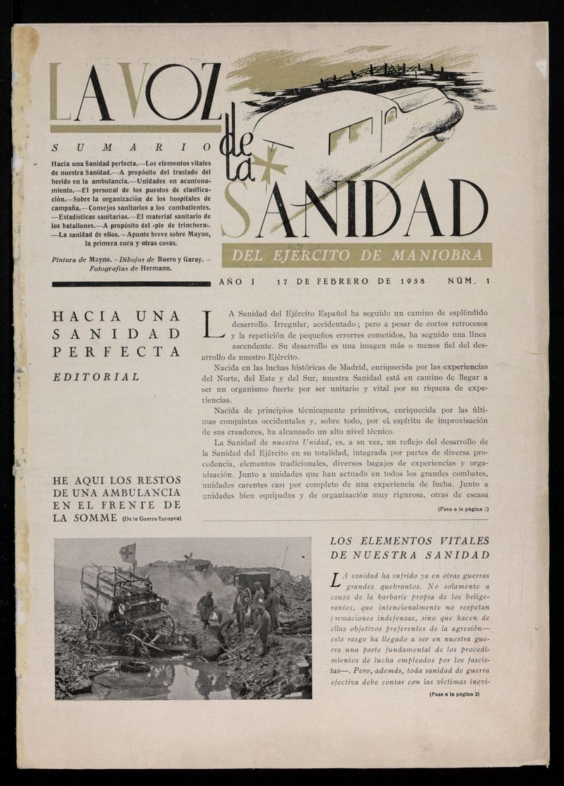 La Voz de Sanidad del Ejrcito de Maniobra del 17 de febrero de 1938