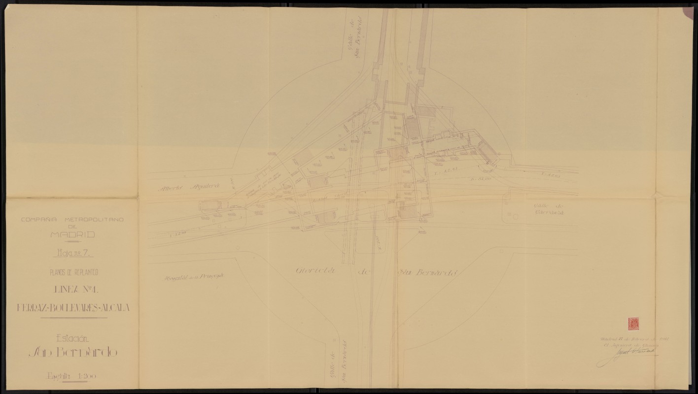 Compaa Metropolitano de Madrid: Planos de replanteo lnea n 4 Ferraz-Boulevares-Alcal