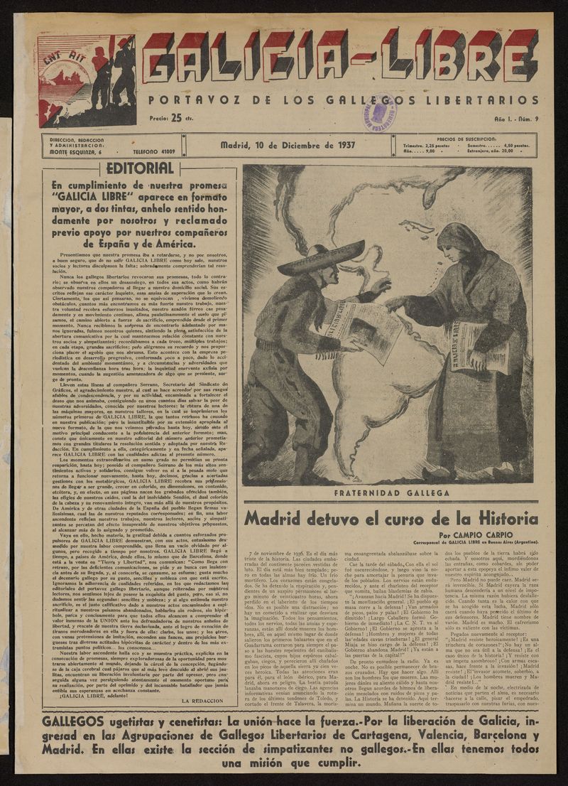 Galicia Libre del 10 de diciembre de 1937