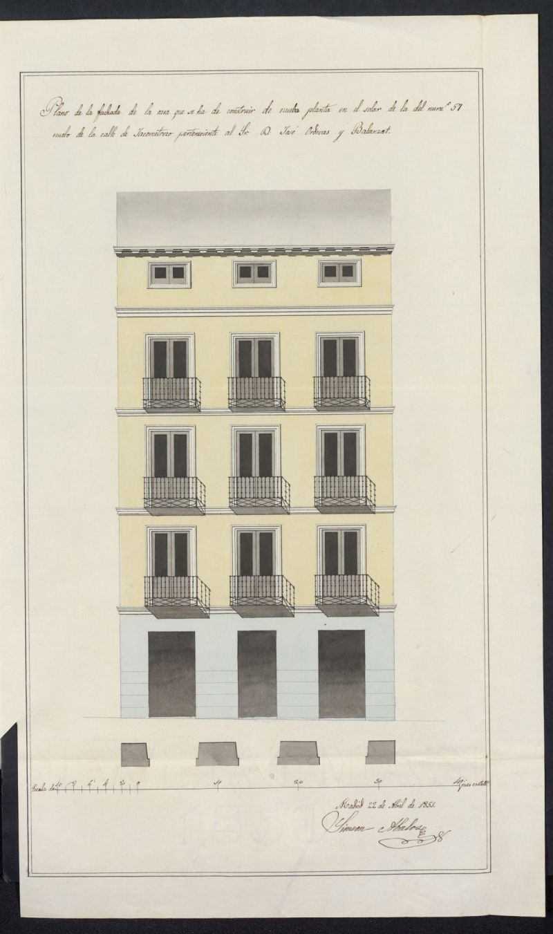 Licencia concedida a Don Jos Ordovas y Balanzat para edificar una casa en la calle de Jacometrezo, 57