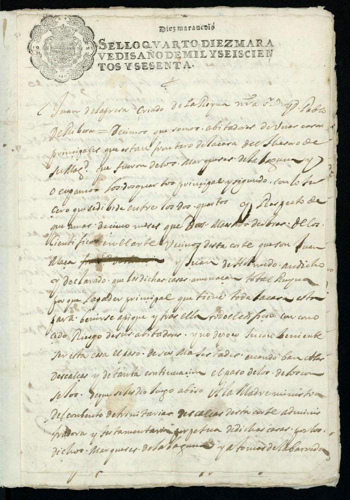 Reparos de las casas que estaban frente de las del Tesoro propias de Don Juan de Presa