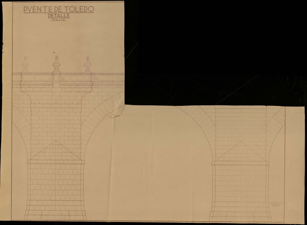 Detalle del Puente de Toledo. 1936.