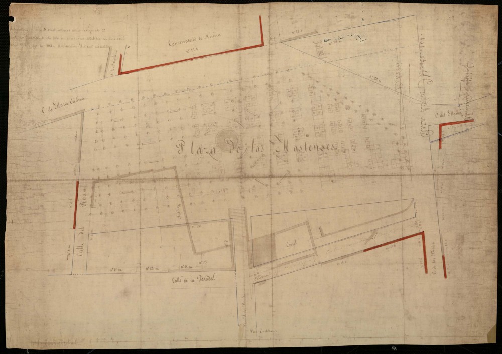 Alineacin y proyecto del Mercado y Plaza de los Mostenses. 1861-1925.
