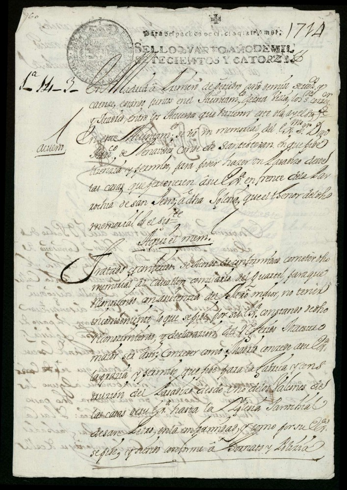 Licencia a Don Francisco Benavides Conde de Santistevan para construir un pasadizo desde sus casas frente a la Parroquia de San Pedro, hoy Calle del Nuncio