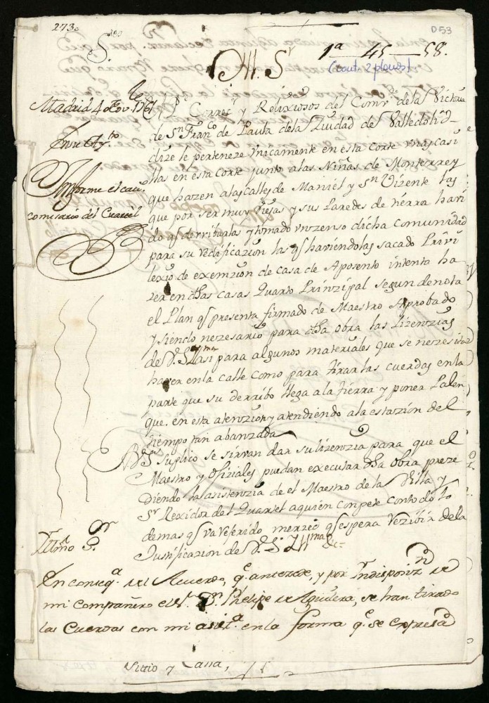 Licencia al Convento de Religiosos de la Vitoria de Valladolid para edificar en la Calle de Amaniel y San Vicente.