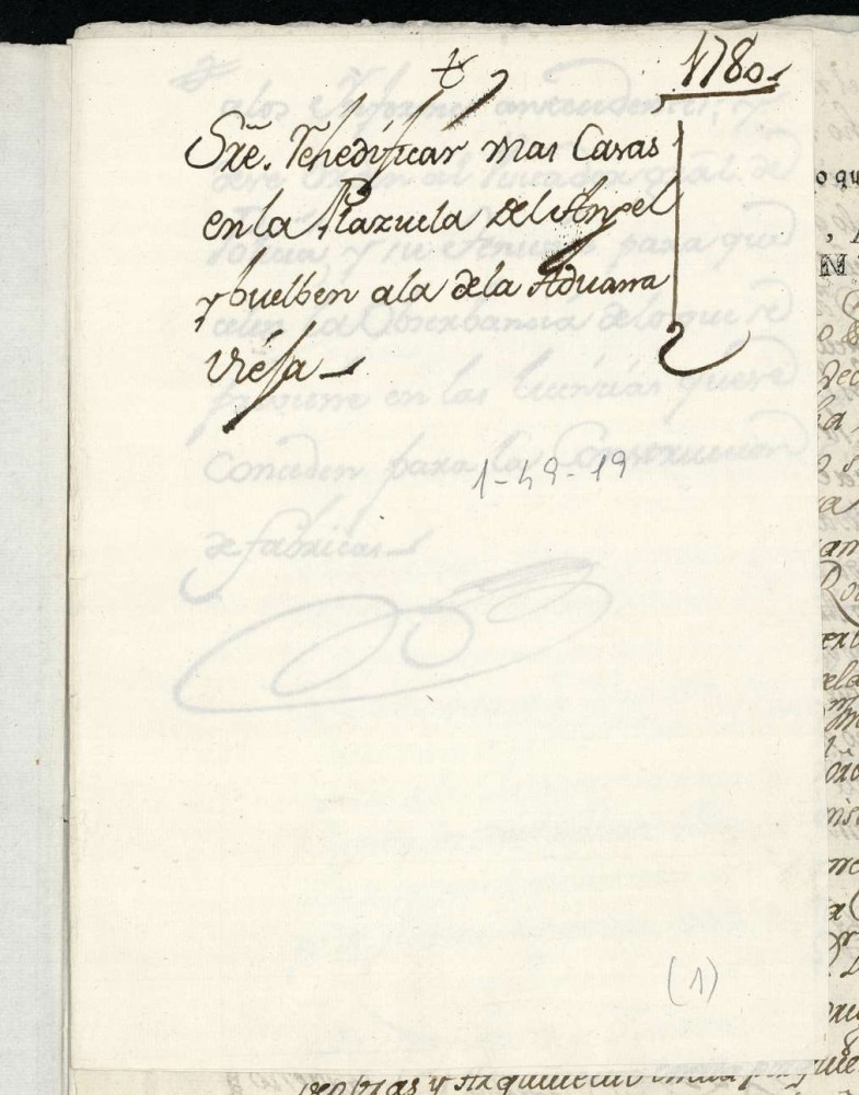 Licencia a Don Manuel Benito de la Roca para reedificar unas casa calle de la Aduana vieja n 27, manzana 206