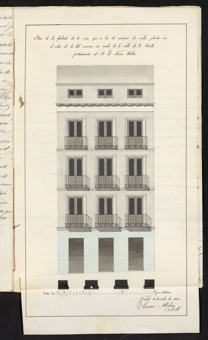 Licencia concedida a Don Narciso de Heredia para edificar una casa en la calle de la Estrella, 18
