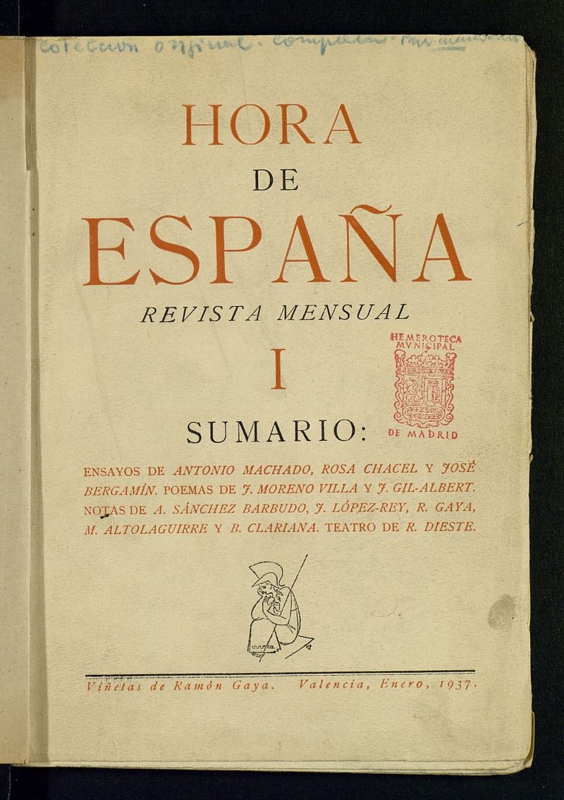 Hora de Espaa de enero de 1937