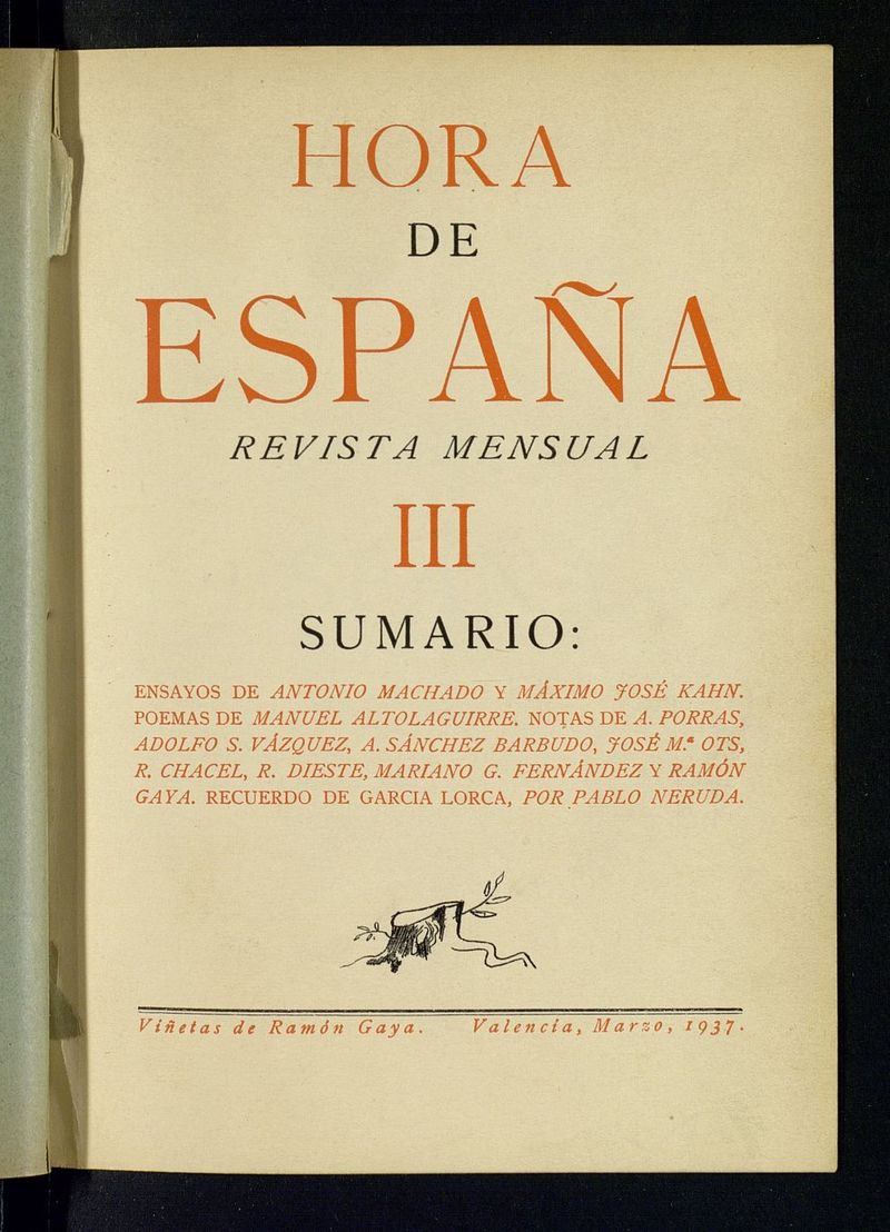Hora de España de marzo de 1937