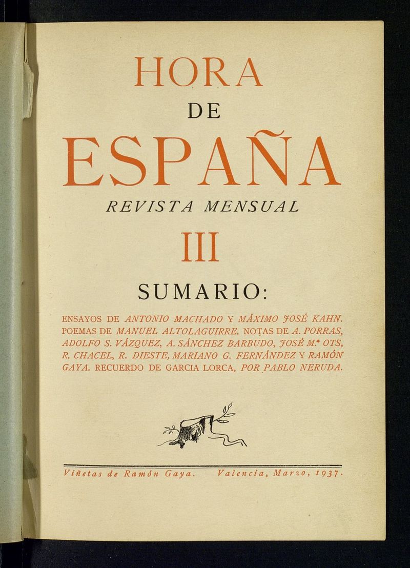 Hora de Espaa de marzo de 1937