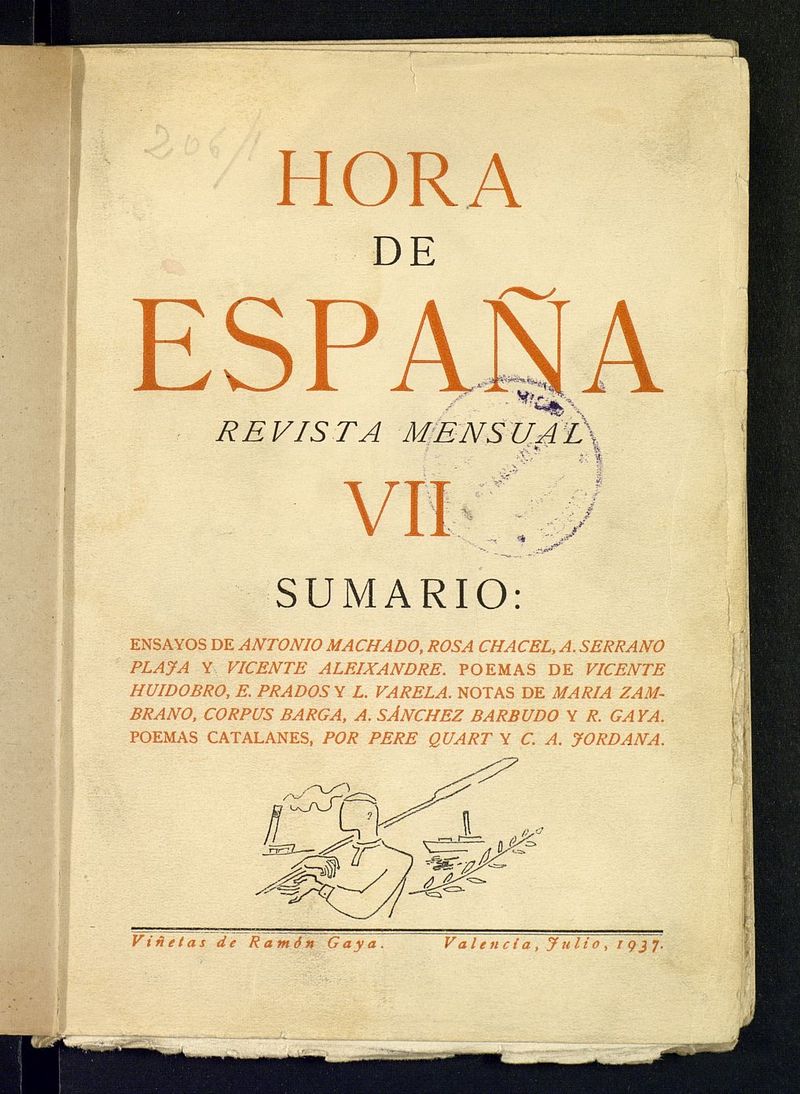Hora de España de julio de 1937