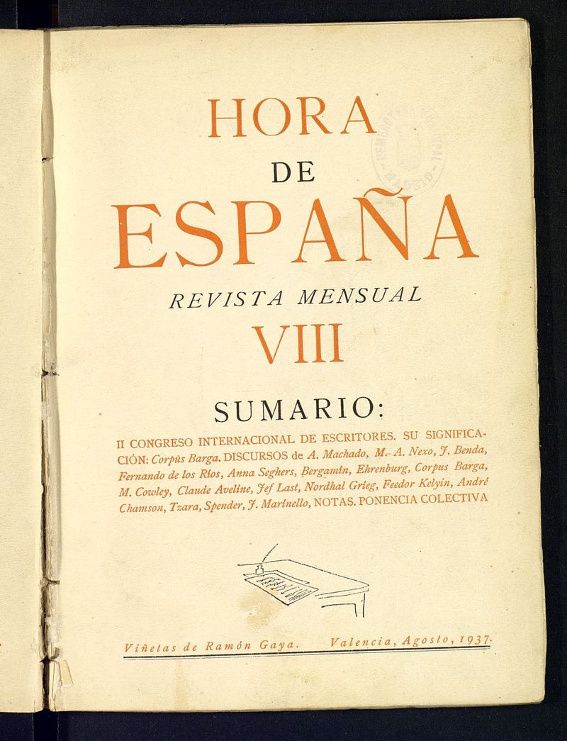 Hora de España de agosto de 1937