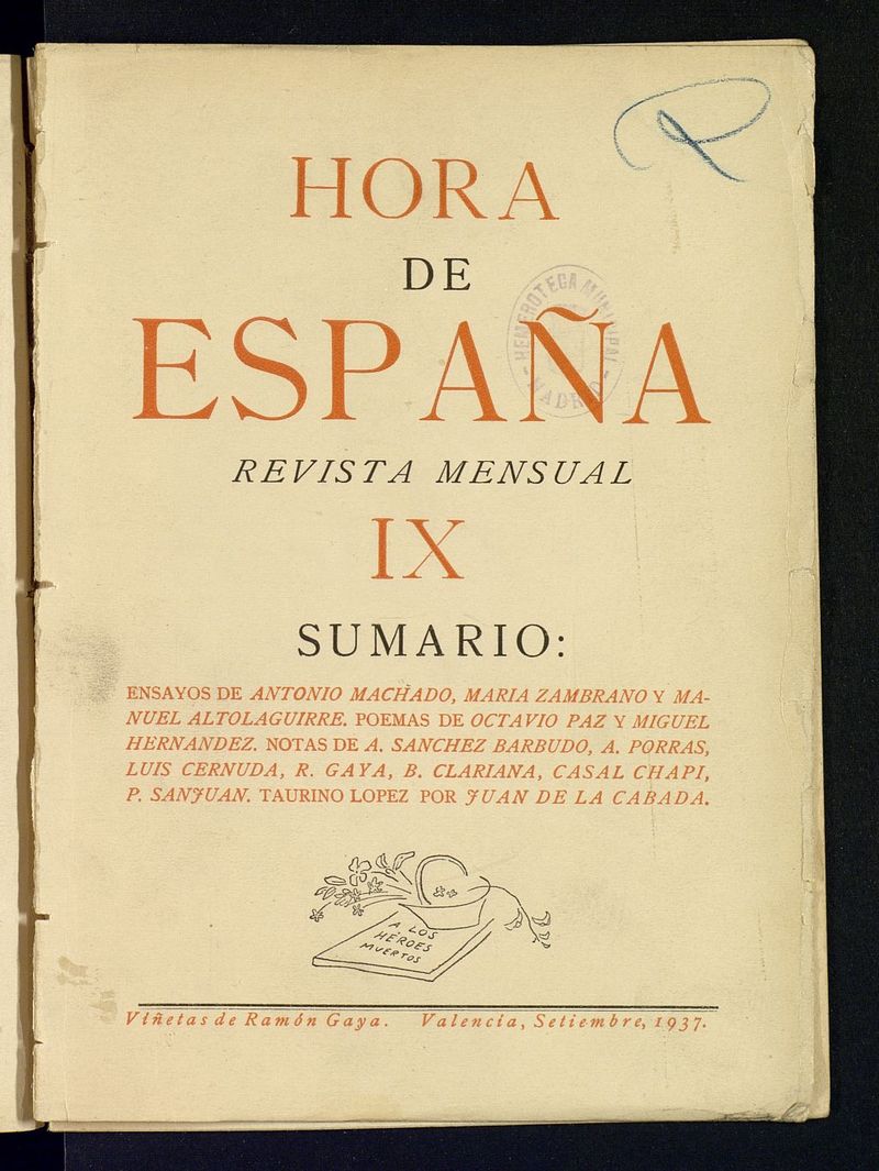 Hora de Espaa de septiembre de 1937