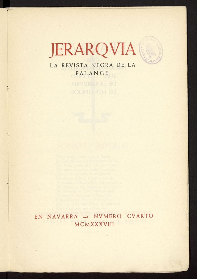 Jerarqua: la revista negra de La Falange del ao de 1938, n 4