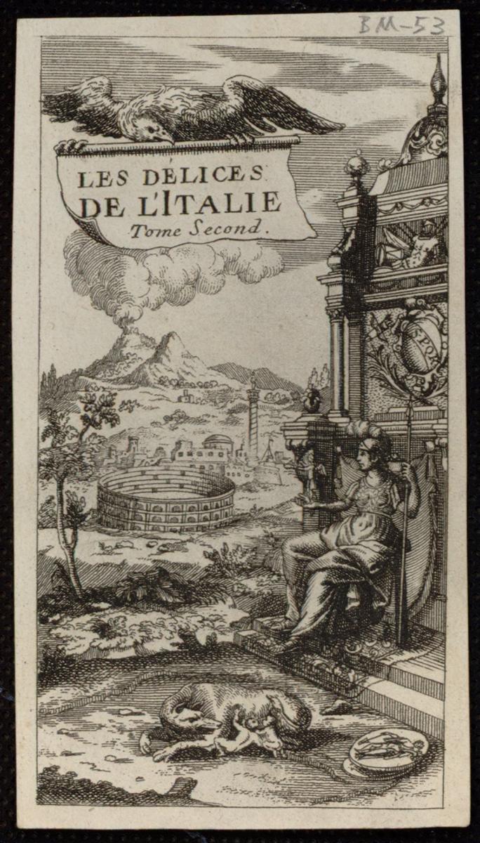 Portada del tomo II de Les Delices de lItalie