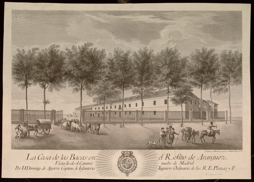 Vista de las Casas de las Vacas en el Real Sitio de Aranjuez